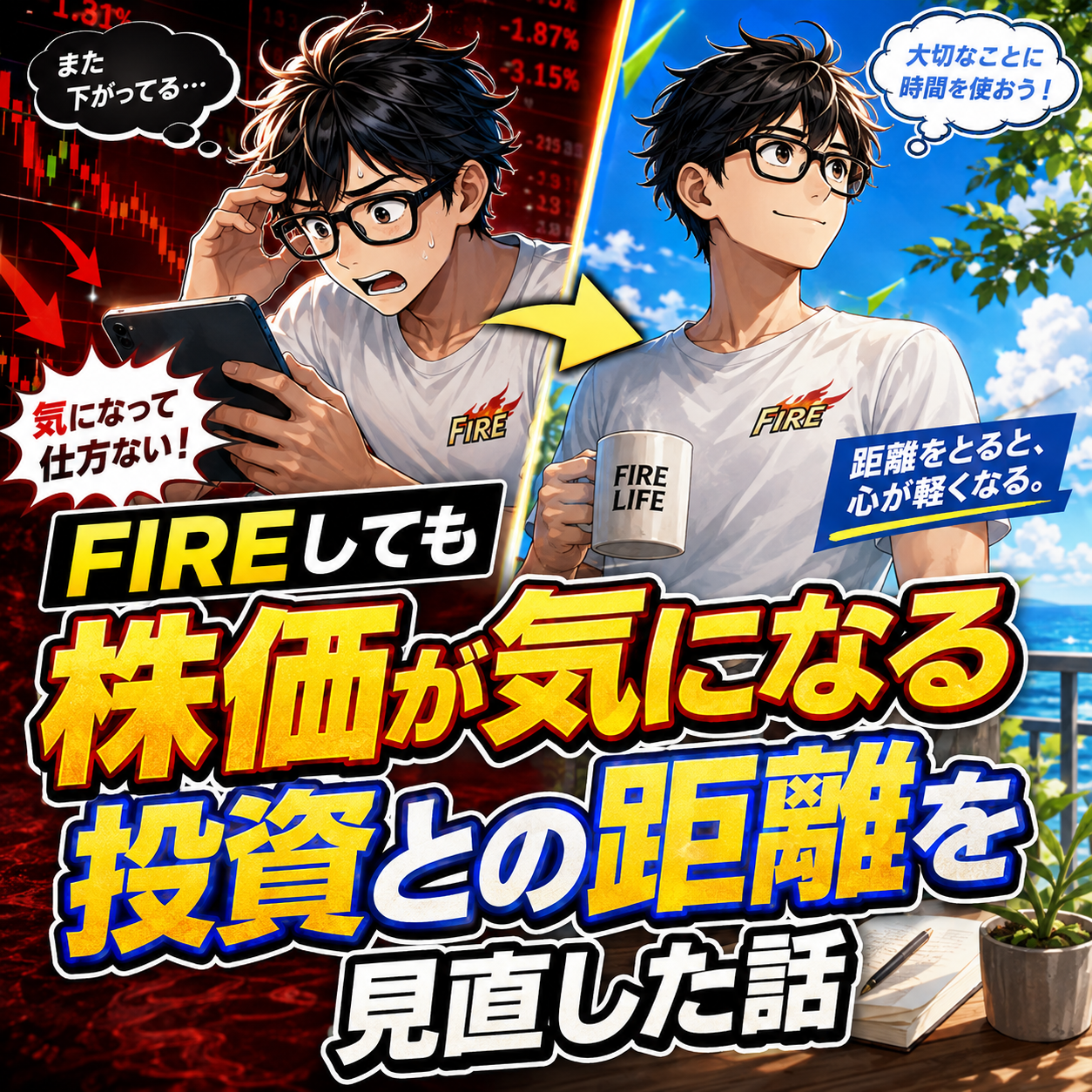 FIREしても株価が気になった僕が、投資との距離を見直した話のサムネイル